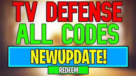 tv defense codes|Roblox: TV Defense Codes .